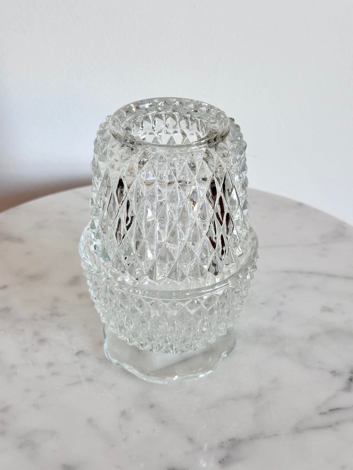 Indiana Glass Clear Diamond Point Fairy Lamp, photo 2