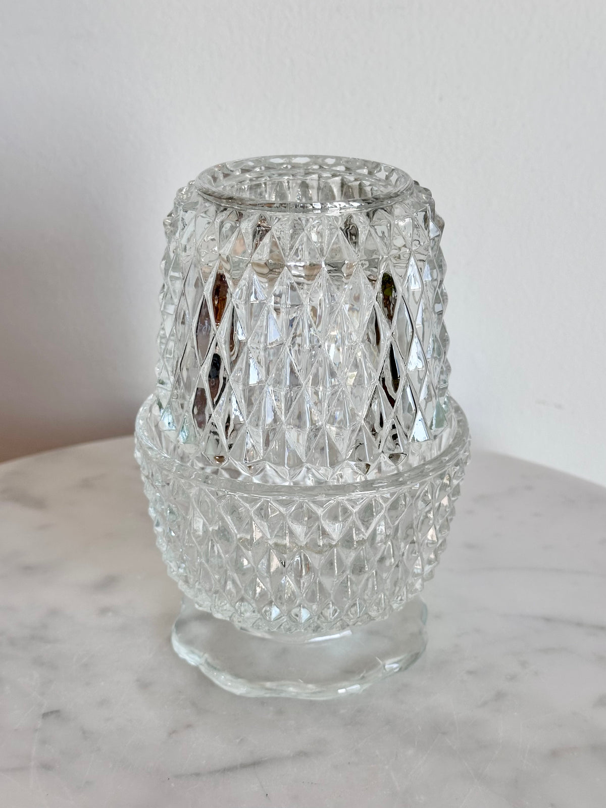 Indiana Glass Clear Diamond Point Fairy Lamp, photo 6