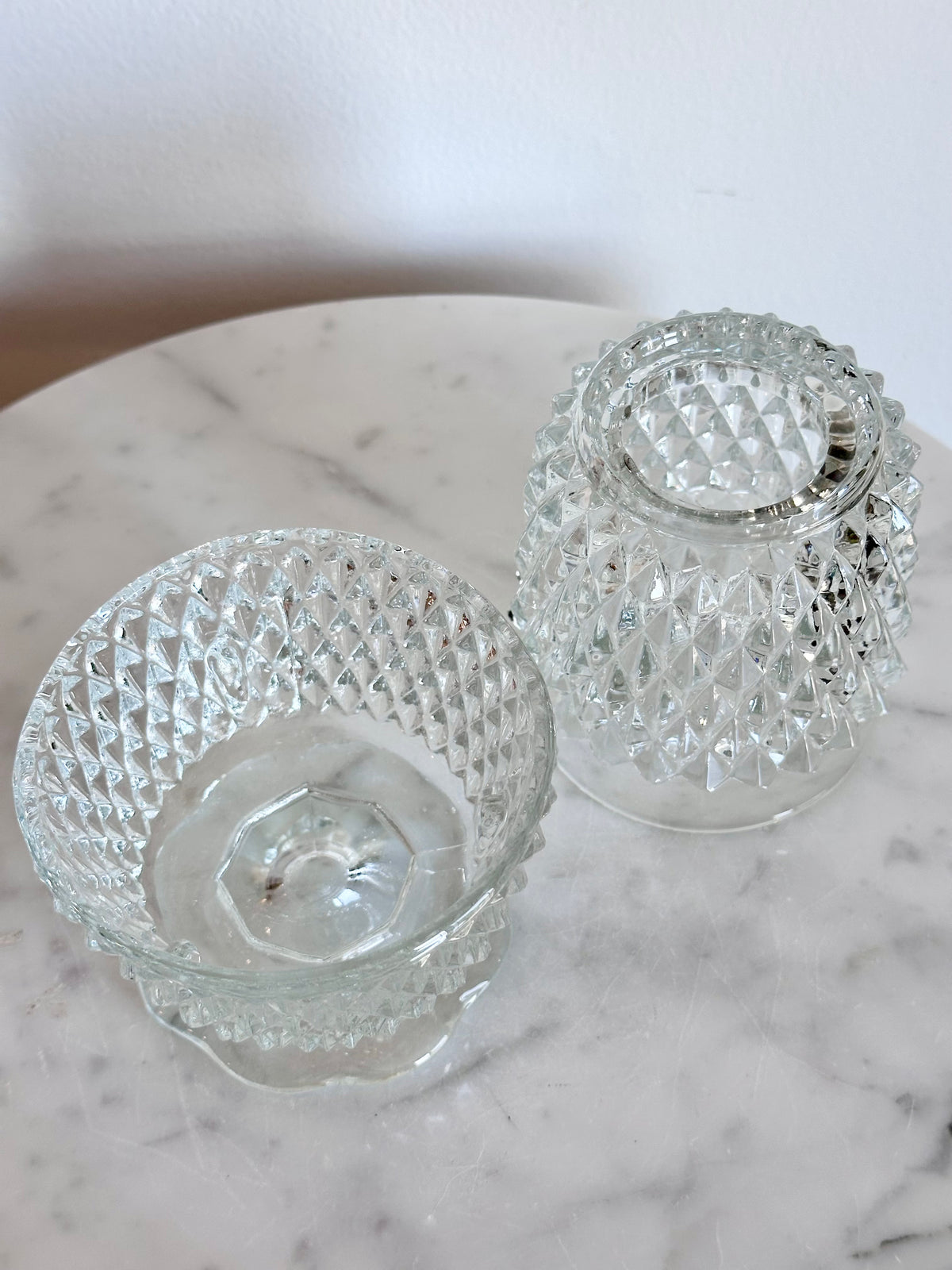Indiana Glass Clear Diamond Point Fairy Lamp, photo 4