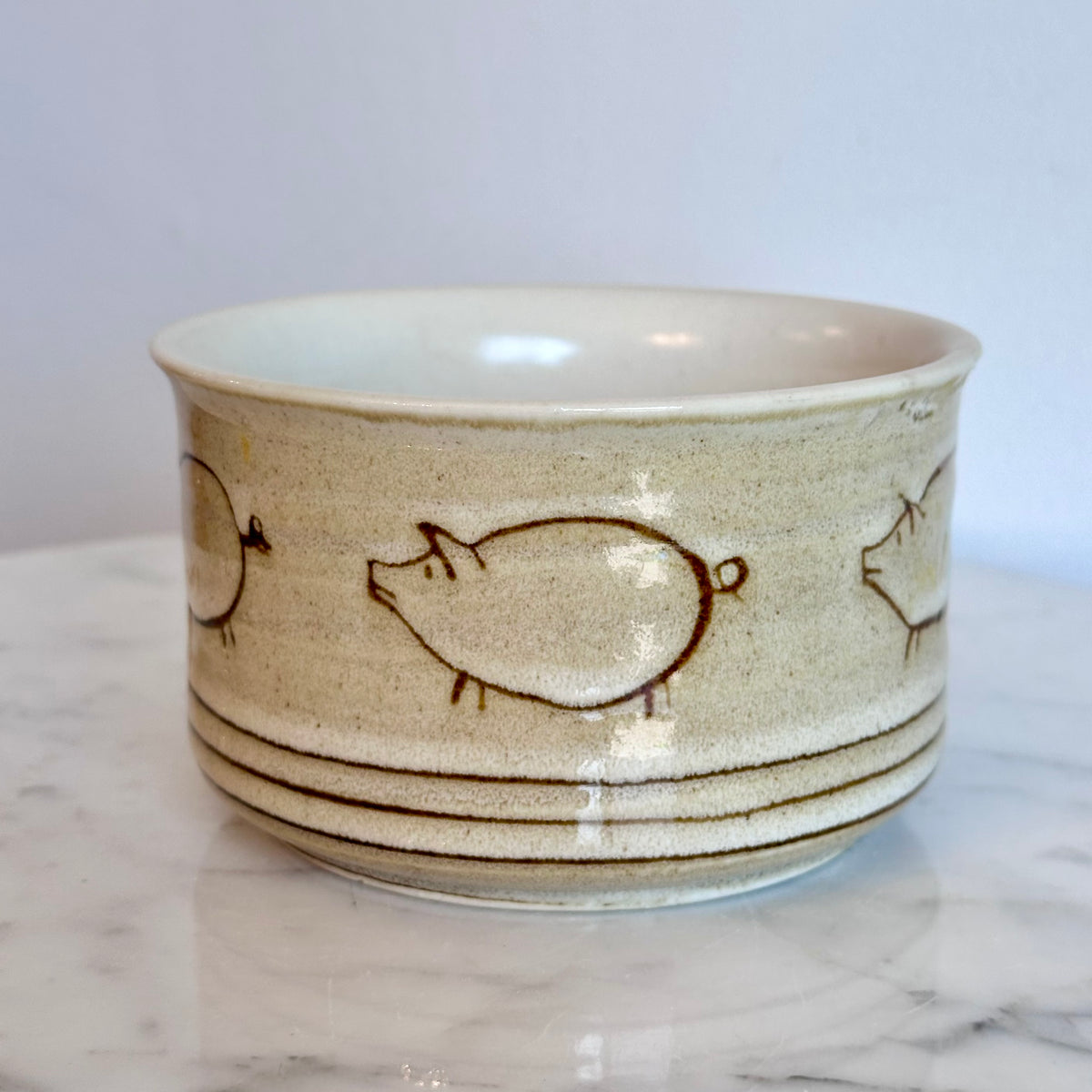 Vintage Mid Century Stoneware Pig Coffee Mug, photo 4