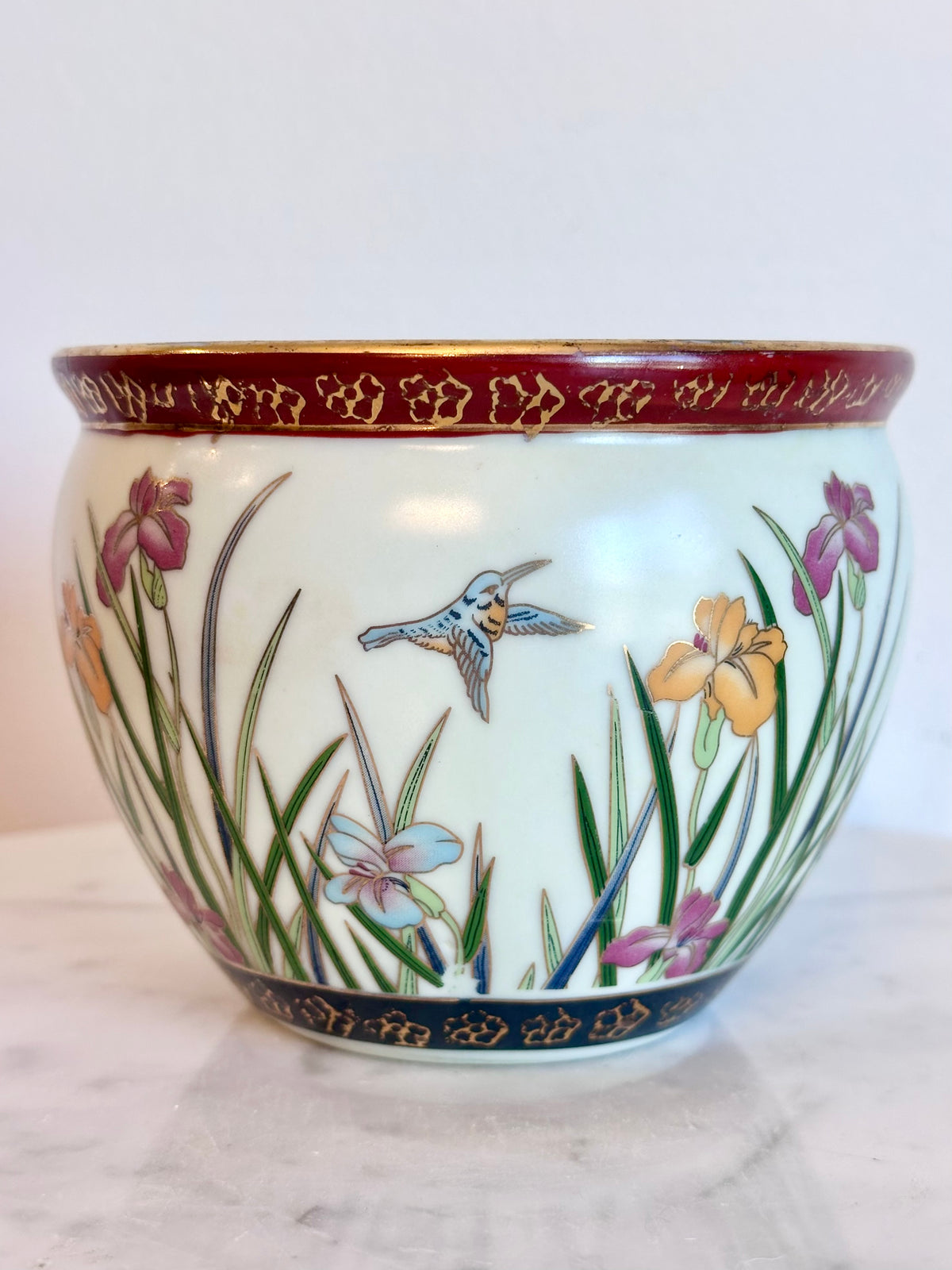 Vintage New England Pottery Ming Dynasty Koi Planter, photo 3