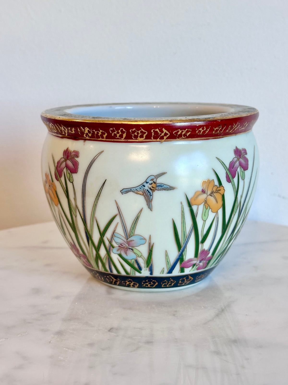 Vintage New England Pottery Ming Dynasty Koi Planter