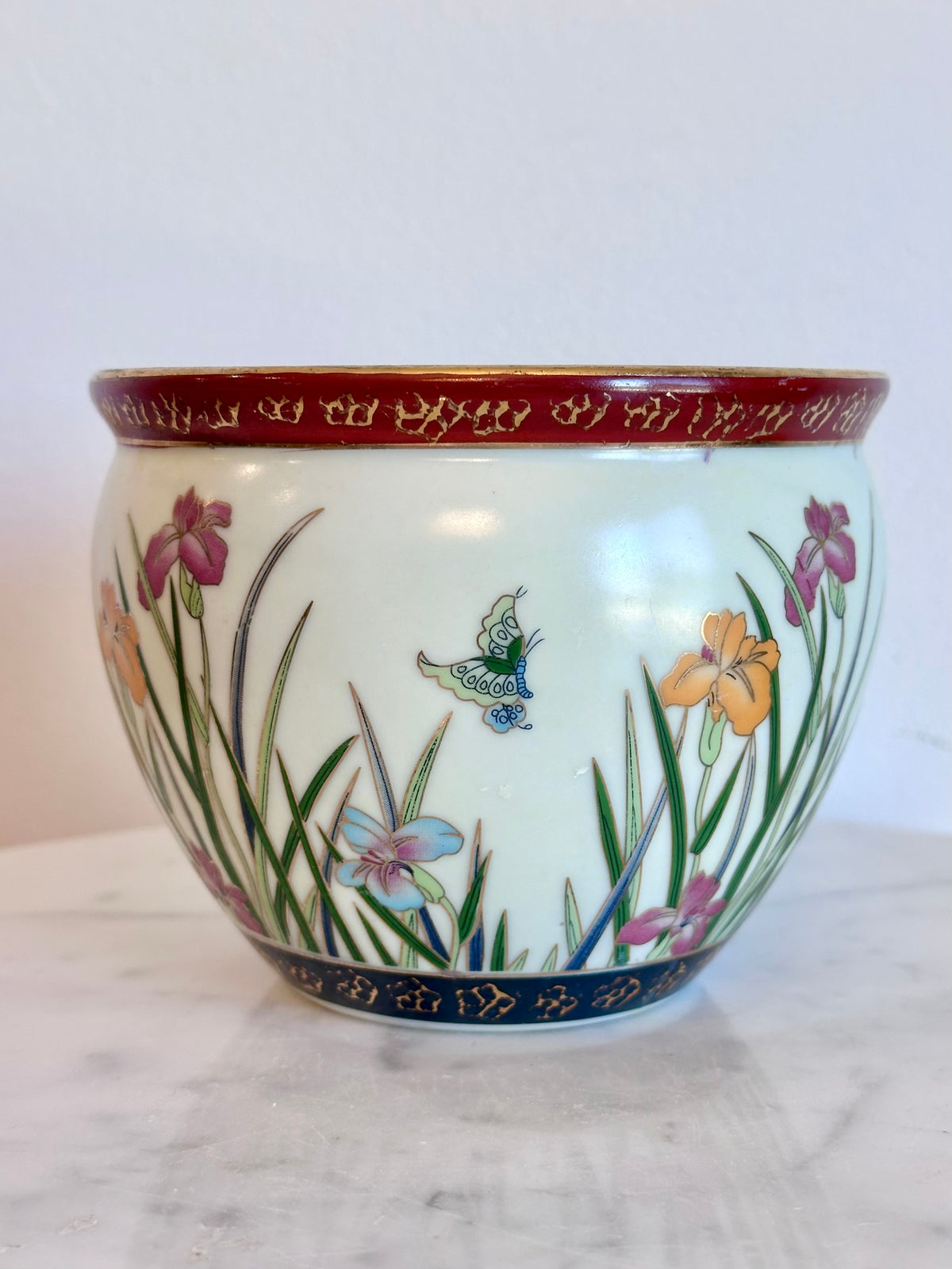 Vintage New England Pottery Ming Dynasty Koi Planter, photo 4