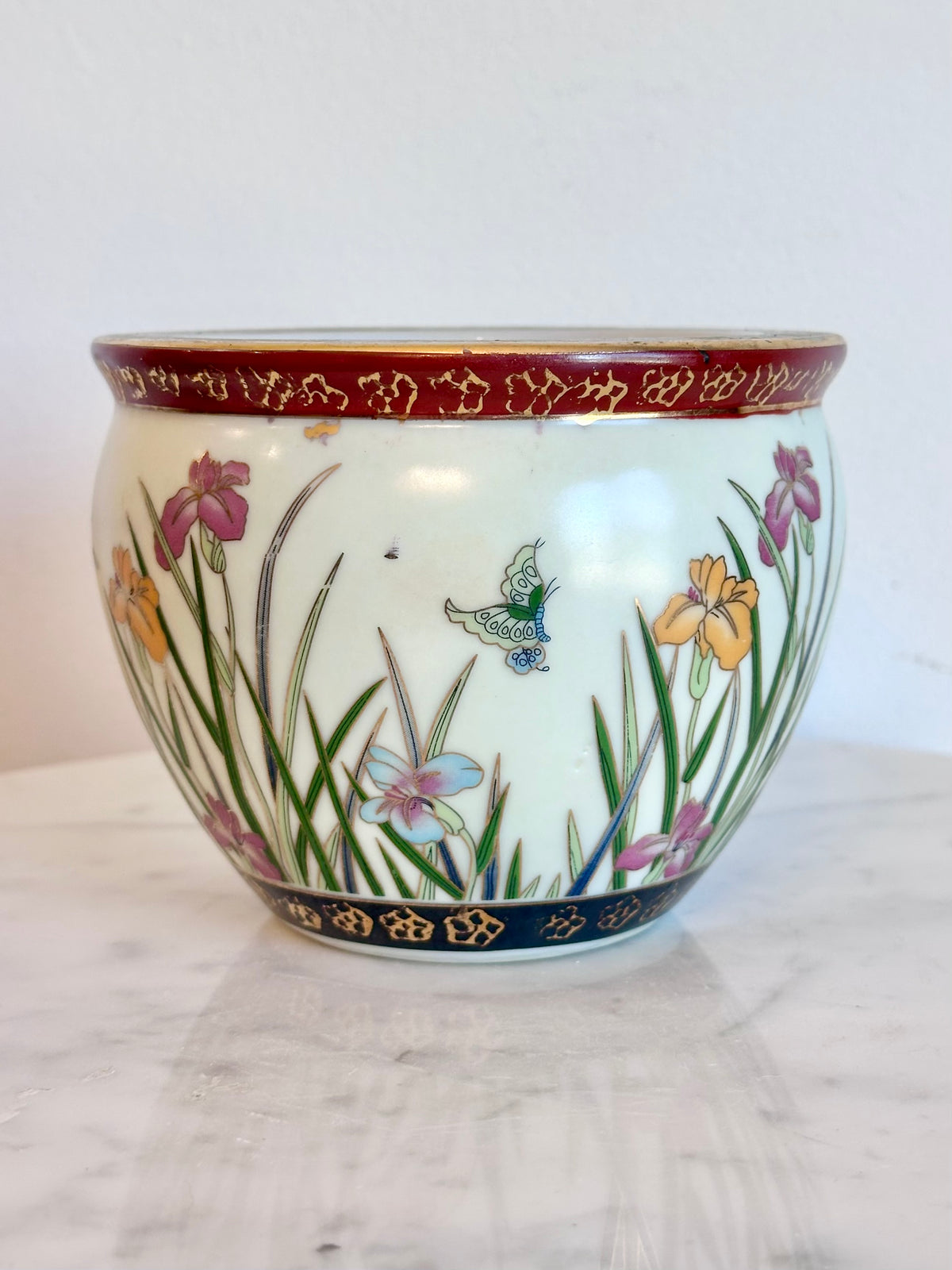 Vintage New England Pottery Ming Dynasty Koi Planter, photo 6